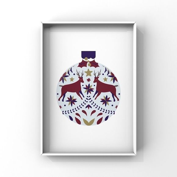 Limited edition modern minimalist Christmas illustration ornament art print set - Picture 16 of 16